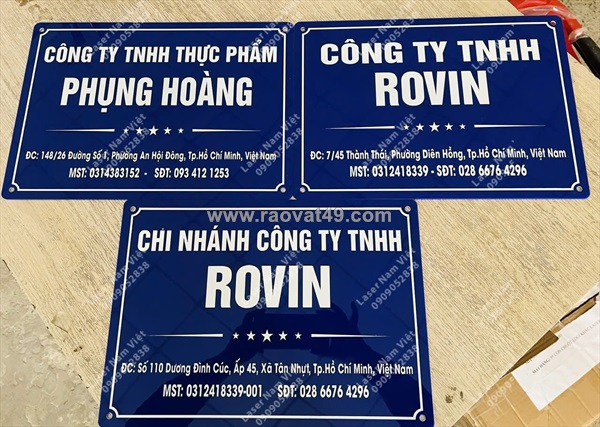Bảng số nhà mica - inox khắc laser/in uv theo yêu cầu