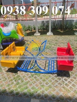 Bập bênh ghế gấu mầm non, bập bênh đôi cá mầm non, bập bênh đế cong
