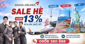 Bay cùng asiana airlines – giảm đến 13% đường bay quốc tế