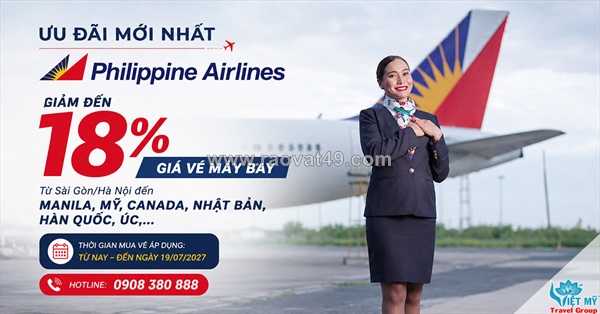 Bay mỹ, canada, nhật, hàn, úc tiết kiệm với philippine airlines