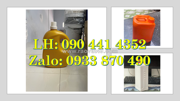 Bình nhựa 0.5 lít đựng màu mực, can nhựa 1 lít đựng javel, can nhựa 2 lít đựng hóa chất công nghiệp