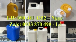 Bình nhựa 1 lít tròn nắp nhấn, can nhựa 2 lít nắp thoát khí, can nhựa 5 lít đựng hóa chất loại dày