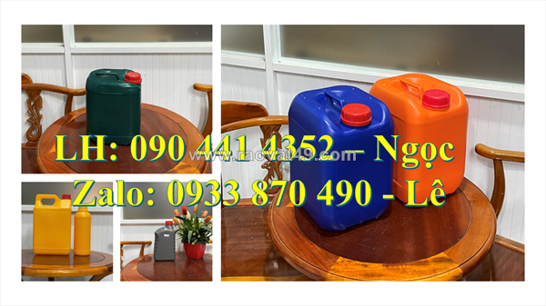 Bình nhựa 1 lít tròn nắp nhấn, can nhựa 2 lít nắp thoát khí, can nhựa 5 lít đựng hóa chất loại dày