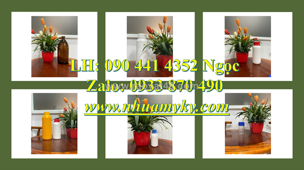 Bình thủy tinh 1 lít đựng hóa chất loãng, chai thủy tinh 0.5 lít đựng màu nước xả vải, màu nước giặt