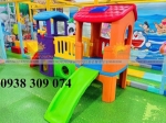 Bộ nhà leo cầu trượt 2 khối , cầu trượt liên hoàn 2 khối đa năng