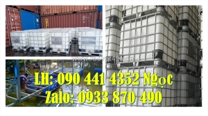 Bồn đựng hóa chất 1000 lít có khung thép, tank nhựa ibc 1000 lít vuông đựng chất phụ gia hóa học
