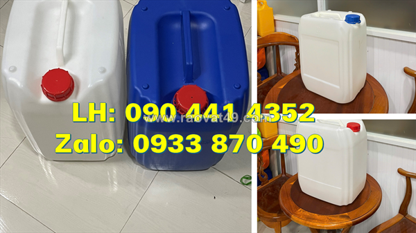 Can 30 lít đựng dung dịch tẩy mạnh, can nhựa 25 lít đựng hóa chất sủi bọt, can 20 lít đựng chất tạo bọt