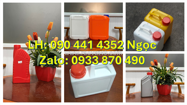 Can nhựa 1 lít đựng hương liệu, can nhựa 2 lít đựng màu thực phẩm, can nhựa 5 lít đựng dược phẩm