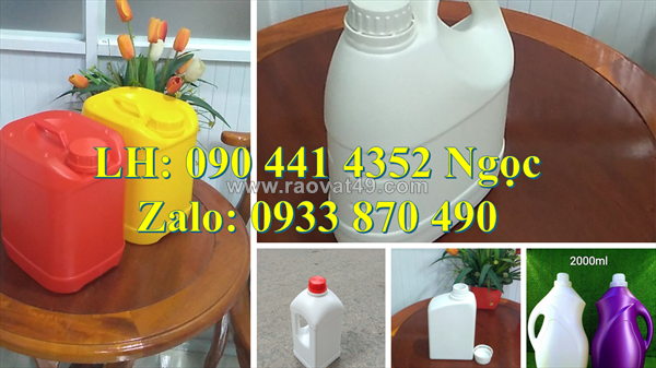 Can nhựa 1 lít đựng nhóm hóa chất ngành cơ khí, can nhựa 2 lít đựng hóa chất ngành may mặc