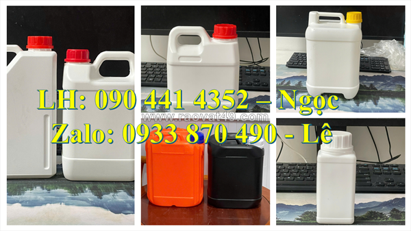 Can nhựa 1 lít đựng thuốc thú y dạng gel, can nhựa 2 lít đựng hóa chất dạng kem có vòi nhấn