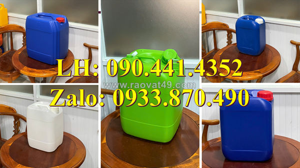 Can nhựa 10 lít màu trắng, thùng nhựa 20 lít, can nhựa 25 lít, thùng nhựa 30 lít đựng hóa chất