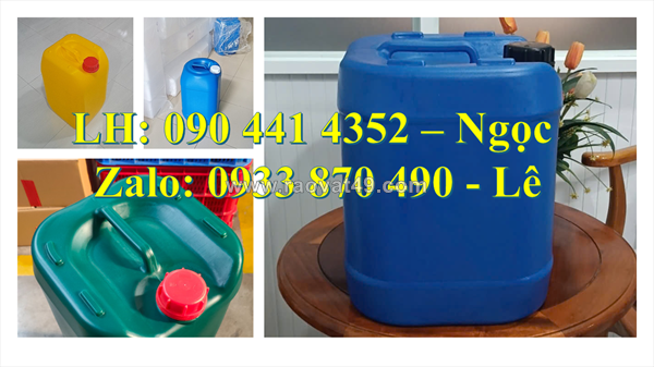 Can nhựa 20 lít đựng dầu khí, thùng nhựa 22 lít đựng dung dịch vệ sinh máy móc, can 25 lít đựng axit đậm đặc