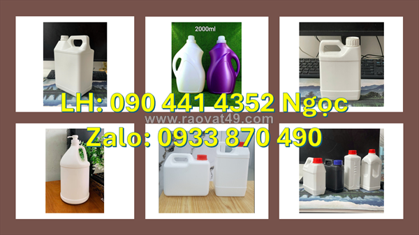 Can nhựa 500ml đựng dung dịch, can nhựa 1 lít vuông có vòi nhấn, bình nhựa 2 lít đựng nước giặt