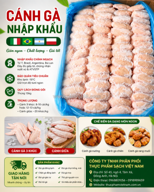 Cánh gà rán giá sỉ tại hà nội – nguồn hàng đông lạnh ổn định