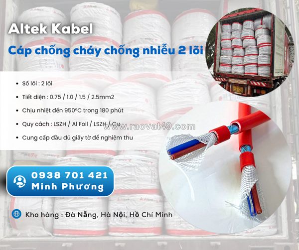 Cáp chống cháy chống nhiễu 2 lõi – hàng sẵn kho, giao nhanh toàn quốc đà nẵng, hn
