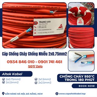 Cáp chống cháy chống nhiễu 2x0.75+e+gft altek kabel