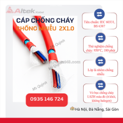 Cáp chống cháy chống nhiễu 2x1.0 fr altek kabel