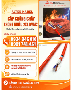 Cáp chống cháy chống nhiễu 2x1.0+e+gft altek kabel