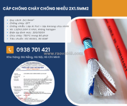 Cáp chống cháy chống nhiễu 2x1.5mm² cho hệ thống pccc hồ chí minh, gia lai