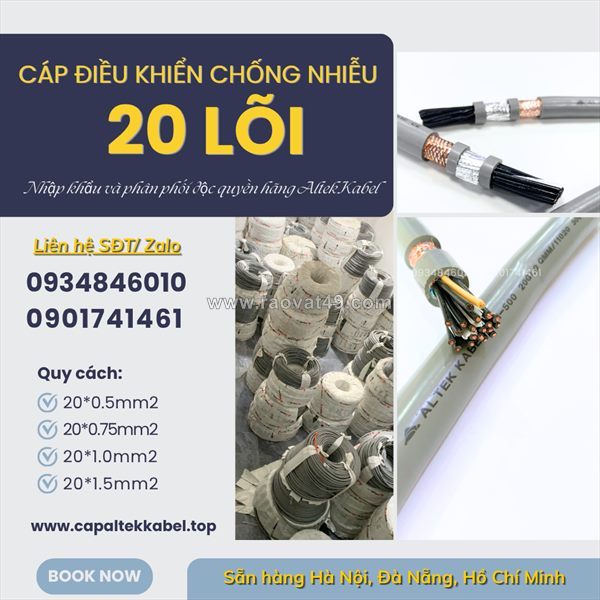 Cáp điều khiển chống nhiễu 20 lõi altek kabel hà nội, đà nẵng, hcm