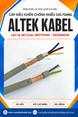 Cáp điều khiển chống nhiễu 3x0.75 altek kabel sh-500 3g075 qmm