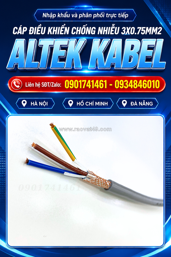 Cáp điều khiển chống nhiễu 3x0.75 altek kabel sh-500 3g075 qmm