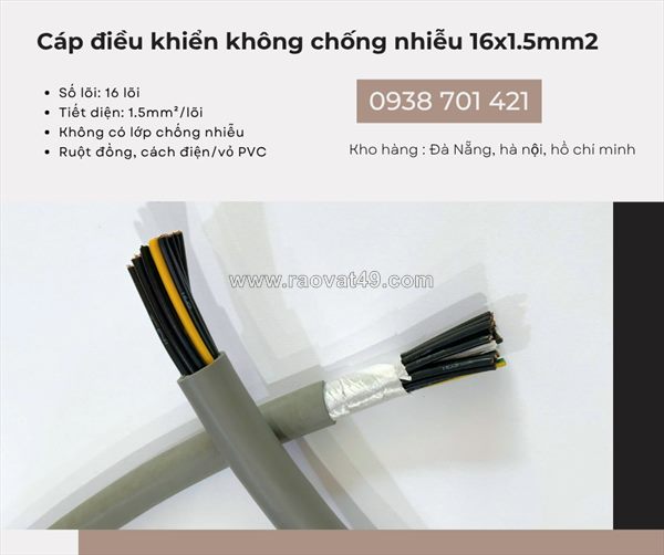 Cáp điều khiển không chống nhiễu 16x1.5mm² quảng bình, quảng ngãi, quảng nam