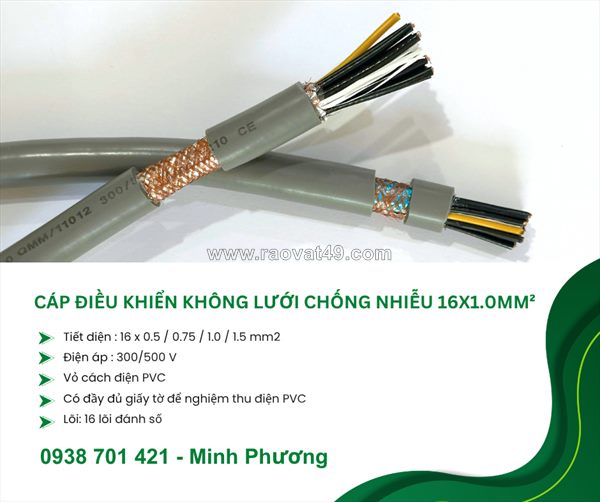 Cáp điều khiển không lưới chống nhiễu 16x1.0mm² – hàng sẵn kho đà nẵng, hn, hcm