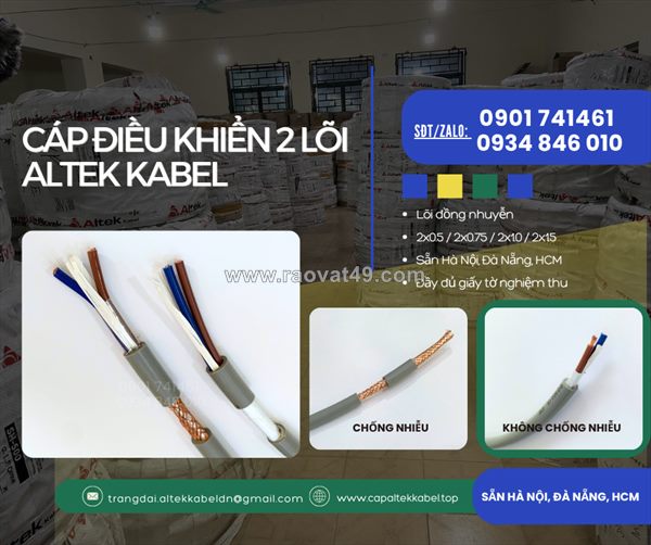 Cáp mềm, cáp điều khiển altek kabel 2x0.5/ 2x0.75/ 2x1.0/2x1.5