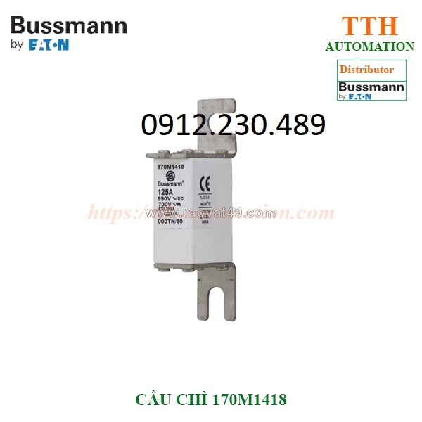 Cầu chì bussmann 170m14 có 2 cờ hiển thị tình trạng cầu chì(dual indication)