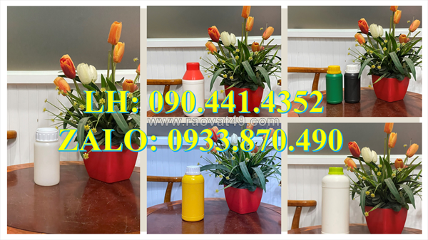 Chai nhựa 500ml đựng thuốc nhuộm tóc, chai nhựa 250ml đựng hương liệu, lọ 50ml chiết mẫu nước xả