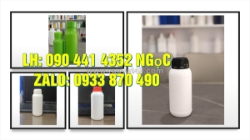 Chai thủy tinh 100ml đựng gel, chai nhựa 500ml đựng chất làm nhám, chai 1 lít đựng chất tạo độ bóng