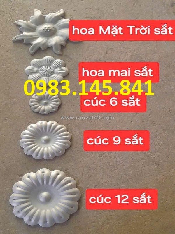 Chi tiết hoa cúc sắt dập cho cổng và lan can