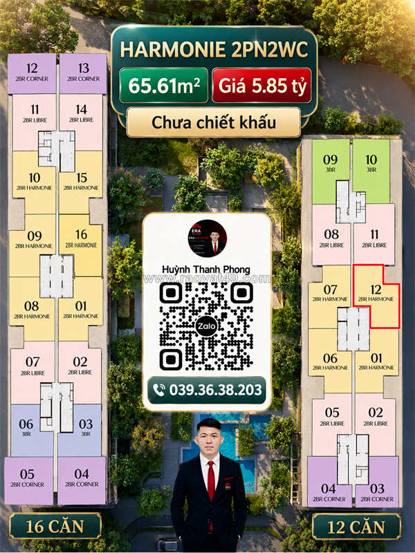 Chính thức 65.61m2 - giá 5.85 tỷ chưa chiết khấu 15% - view sông 2pn2wc arcadia