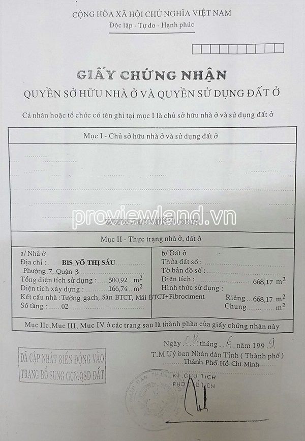 Cho thuê đất mặt tiền đường võ thị sáu, quận 3 cũ. 688m2, tiện kinh doanh