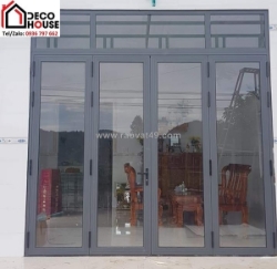 Cửa nhôm xingfa màu xám ghi 1 cánh đẹp và tiện dụng