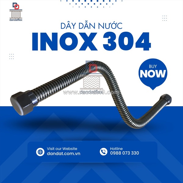 Dây dẫn nước inox 304 – bền bỉ, chống gỉ, an toàn