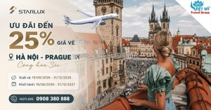 Đến prague cuối năm 2026 cùng starlux, ưu đãi vé đến 25%