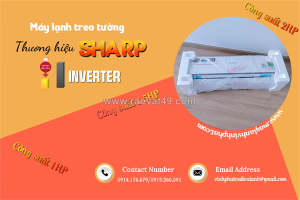 Điều hòa treo tường sharp inverter: công suất 1hp, 1.5hp, 2hp giá rẻ