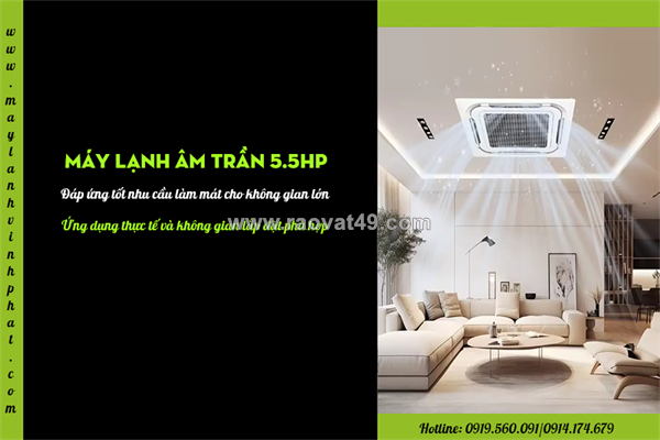 Đơn vị đại lý chuyên nhận cung cấp điều hòa âm trần 5.5hp cho không gian 80m²