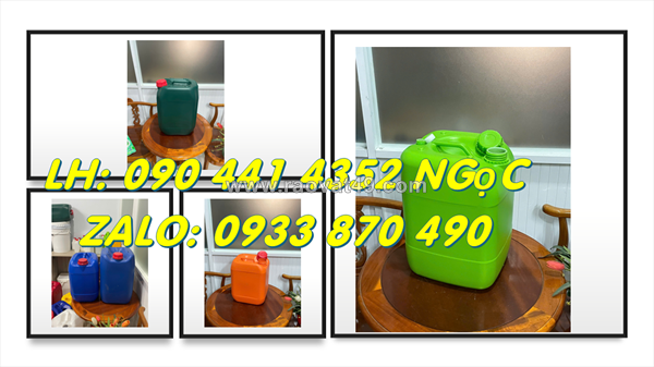Gía can nhựa 22 lít màu đen, can nhựa 20 lít màu xanh lá, can đựng hóa chất 10 lít màu trắng trong