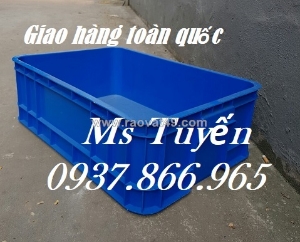 Giá thùng nhựa xanh dương có nắp, thùng nhựa hpde, thùng nhựa cao 20, thùng