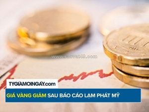 Giá vàng giảm sau báo cáo lạm phát mỹ