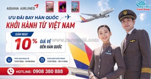 Hãng asiana airlines đang giảm 10% giá vé đi hàn quốc
