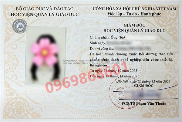 Học chứng chỉ chức danh thiết bị thí nghiệm trường học ở đâu