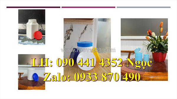 Hủ nhựa 250g đựng hóa chất đặc sệt, hủ nhựa 500g tròn, hủ nhựa 250g đựng ớt bột, lọ 100ml đựng sa tế