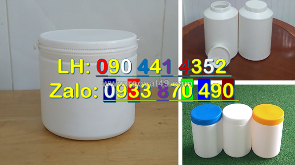 Hủ nhựa 500g, hủ nhựa 250g đựng hóa chất dạng viên, hủ nhựa 100g đựng bột hóa học