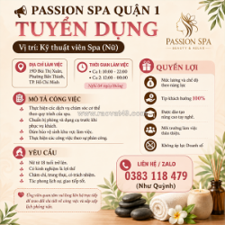 [ko cần kn] kỹ thuật viên spa quận 1