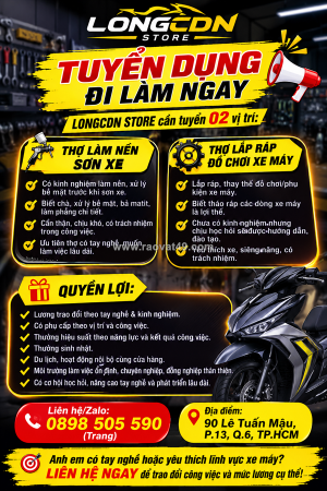 [làm ngay] 2 thợ sơn xe, lắp ráp xe quận 6
