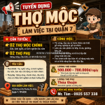 [làm ngay] 5 thợ mộc, thợ phụ có tay nghề quận 7